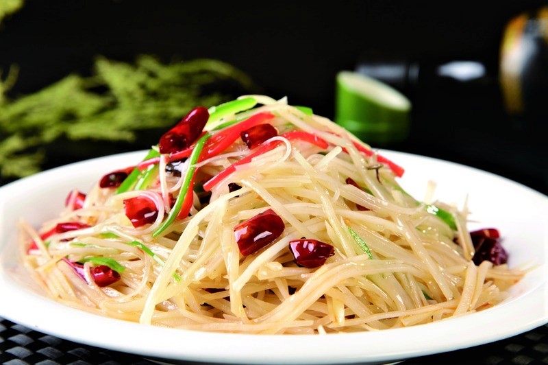 #13 sour spicy shredded potato 酸辣土豆丝 <img title='Spicy & Hot' align='absmiddle' src='/css/spicy.png' />